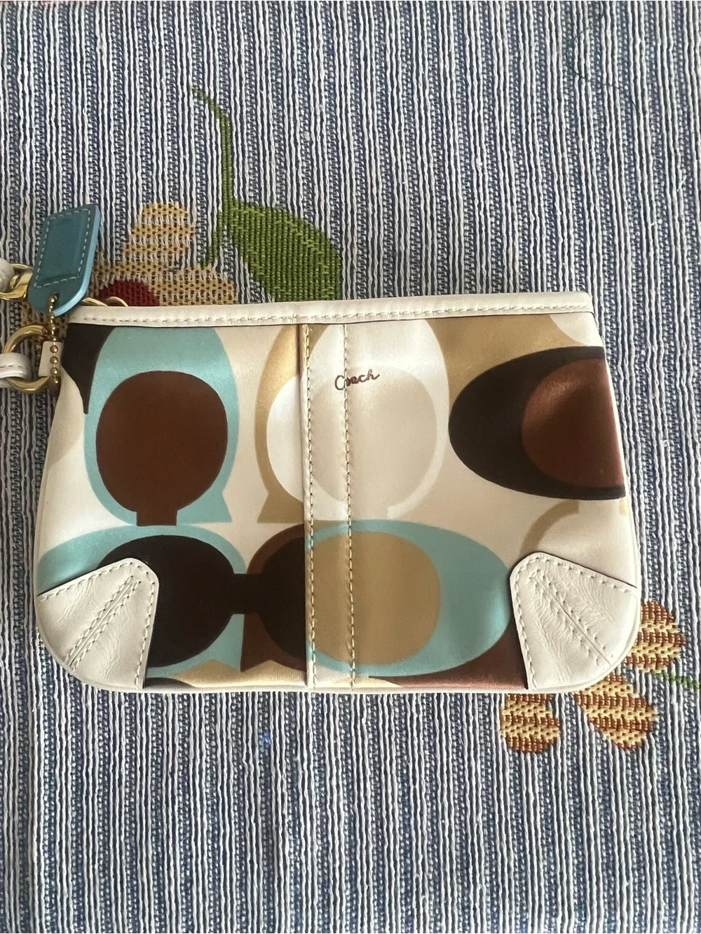 Coach 2006 Limited Ed Ergo Multi Color Signature Scarf Print + Matching Wristlet